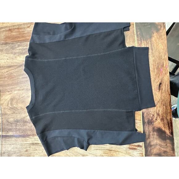 T by Alexander Wang Black Waffle Jersey Rib Combo Cap Sleeves Top Size Medium - Picture 13 of 14